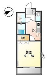 トランキーロ 1階1Kの間取り