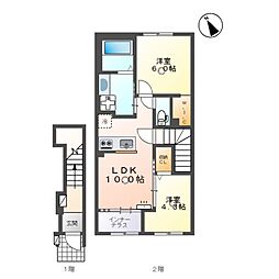 アジャート 2LDKの間取図画像