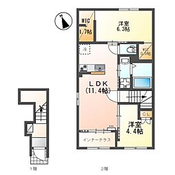 (仮)南方3丁目賃貸アパート新築工事 2LDKの間取図画像