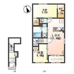 (仮)南方3丁目賃貸アパート新築工事 2LDKの間取図画像