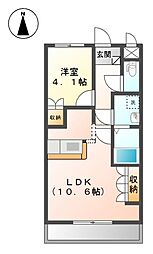 グランドハピネス 1LDKの間取図画像