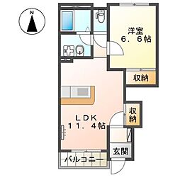 花みずき 1LDKの間取図画像