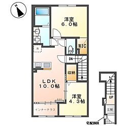 プリメゾン東郷 2LDKの間取図画像