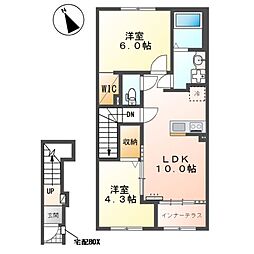 プリメゾン東郷 2LDKの間取図画像
