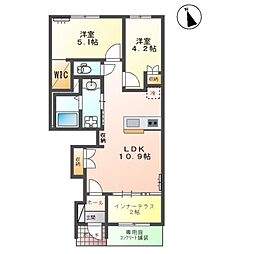 仮)博多区三筑新築アパート 2LDKの間取図画像