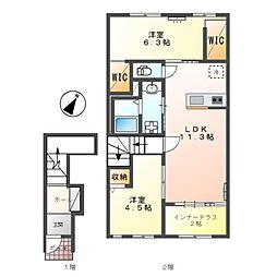 仮)博多区三筑新築アパート 2LDKの間取図画像