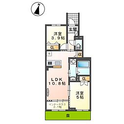 Urban Stagea春日1 2LDKの間取図画像
