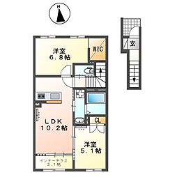 Urban Stagea春日1 2LDKの間取図画像