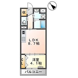 仮)福岡市南区野間新築マンション 1LDKの間取図画像