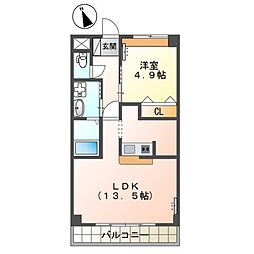プログレスR&Y2 1LDKの間取図画像