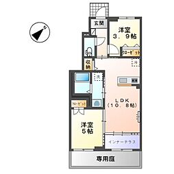Grandir 2LDKの間取図画像