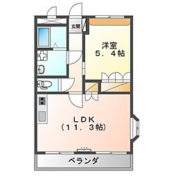 エトワールエデンM 1LDKの間取図画像