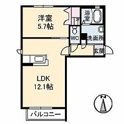 サンブリエ A0103 1階1LDKの間取り