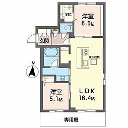レーベンエイトII 2LDKの間取図画像