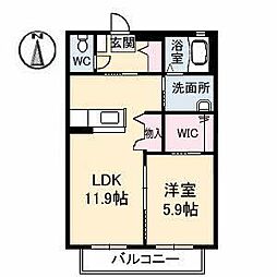 シャーメゾングレースC 1LDKの間取図画像