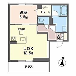 ノルディア野田 1LDKの間取図画像