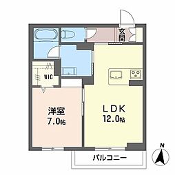 ノルディア野田 1LDKの間取図画像