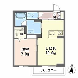 ノルディア野田 1LDKの間取図画像