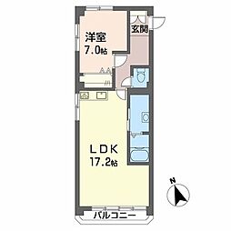 石関マンション 1LDKの間取図画像