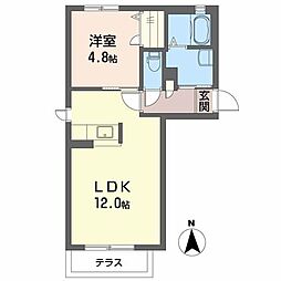 アムールG 1LDKの間取図画像