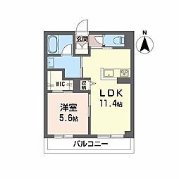 サンディア 1LDKの間取図画像