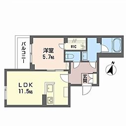 アリスティオ 1LDKの間取図画像