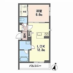 アリスティオ 1LDKの間取図画像