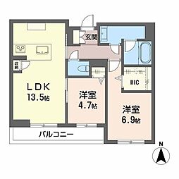 シャーメゾンエバンス 2LDKの間取図画像
