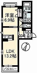シエルクレール　Ａ棟 3階1LDKの間取り