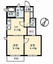 イデアルメゾンA 2DKの間取図画像