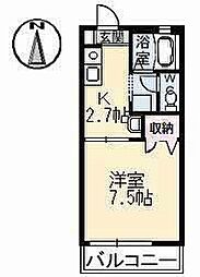 コロニーKB 1Kの間取図画像