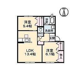 間取図画像 2LDK