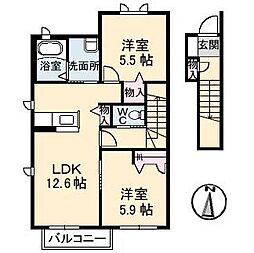 ウインズF 2LDKの間取図画像