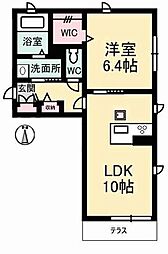 アプレ倉敷 1LDKの間取図画像