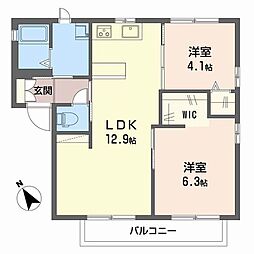 ツインコーポ三宅B 2LDKの間取図画像