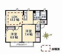 ジョリカ3B 2LDKの間取図画像