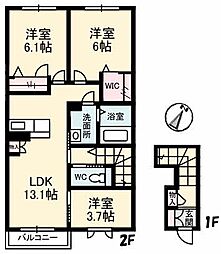 ブルーシエルC 2SLDKの間取図画像