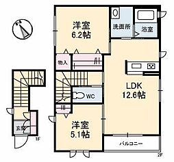 ジョリカ6 2LDKの間取図画像