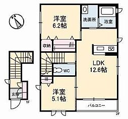 ジョリカ6 2LDKの間取図画像