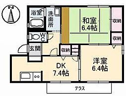 ジョワイユマーサC 2DKの間取図画像
