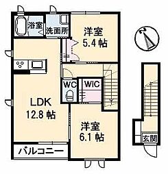 SincereA 2LDKの間取図画像
