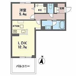 インセプション 1LDKの間取図画像