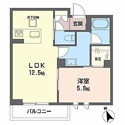 ネオブランコート 1LDKの間取図画像