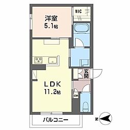 カワセミカーサ 1LDKの間取図画像