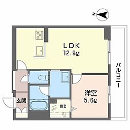 ガーデンコート 1LDKの間取図画像