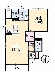 クレアガーデンA 1LDKの間取図画像
