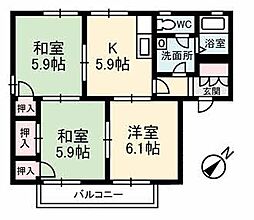 ディアス200A 3Kの間取図画像