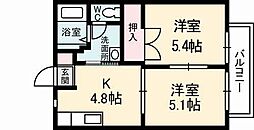 コンフォート 2Kの間取図画像