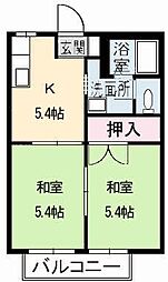パークアベニュー2 2Kの間取図画像