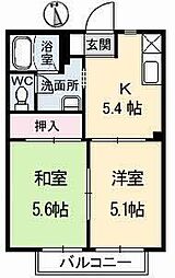 ハイツボナベンチャー 2Kの間取図画像